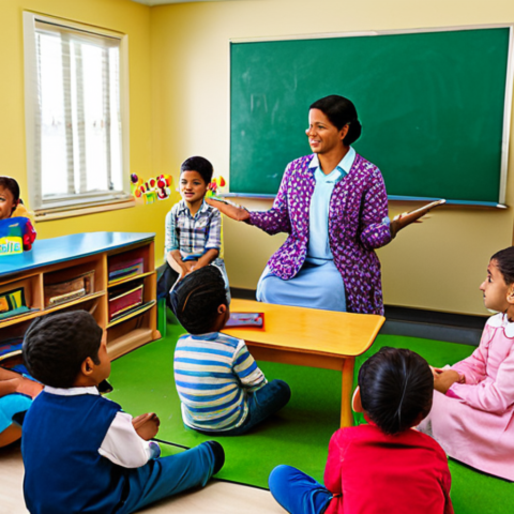 문해교육사와 학습 성과 향상 사례 - **Subject:** A diverse group of children listening attentively to a teacher reading a storybook.
...