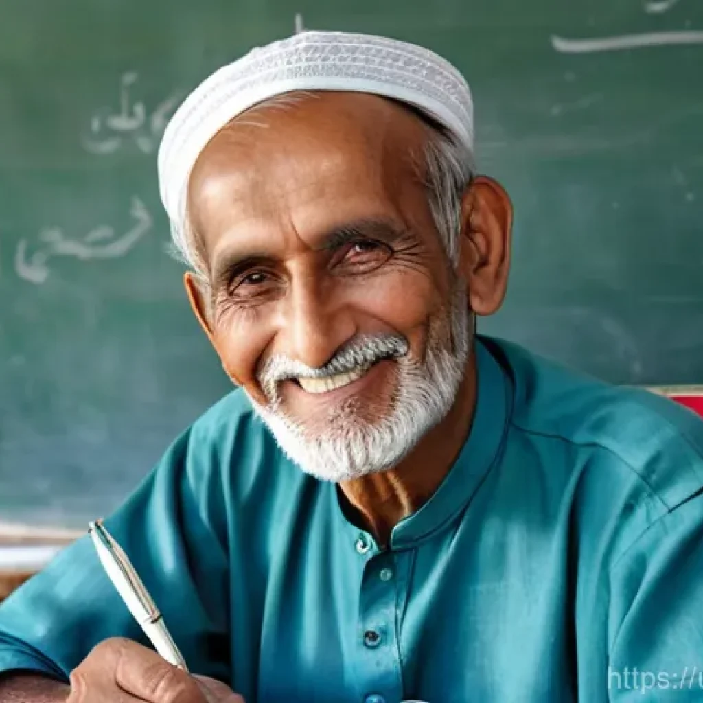문해교육사 관련 최신 뉴스 - **Prompt 1: The Joy of First Literacy**
"A heartwarming portrait of an elderly Pakistani man, wi...