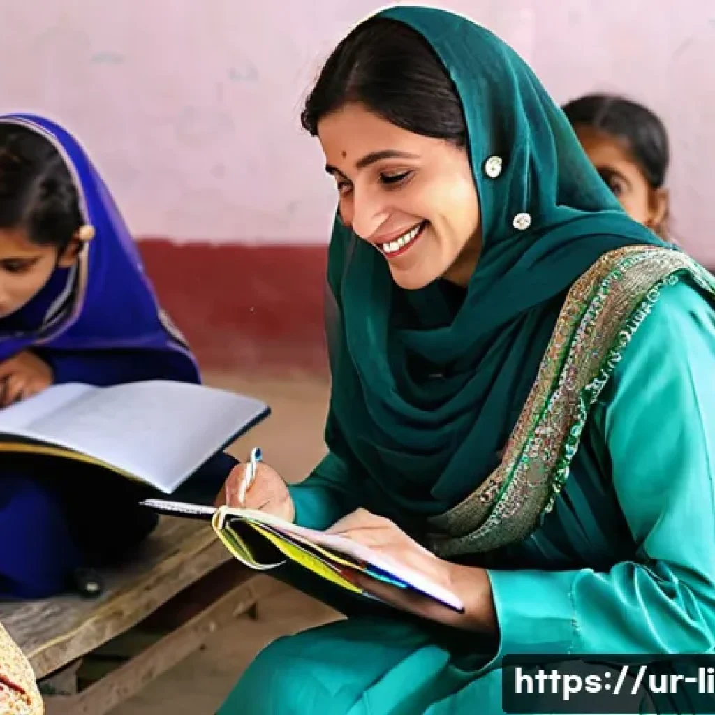 문해교육사와 직업 만족도 성공 연구 - **A heartwarming scene depicting the profound joy and satisfaction a Pakistani literacy teacher expe...