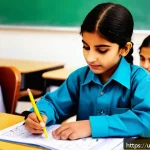 문해교육사와 학습 이론 분석법 - A vibrant classroom scene in a modern Pakistani school, featuring a diverse group of Urdu-speaking s...